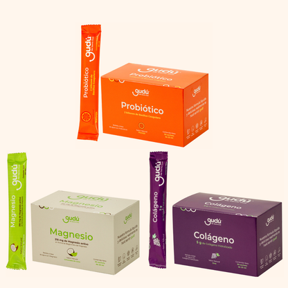 Probiótico x30 + Magnesio x30 + Colágeno x30