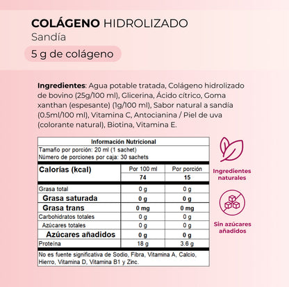 Colágeno Líquido: Apoyo para tu piel, cabello, uñas y articulaciones