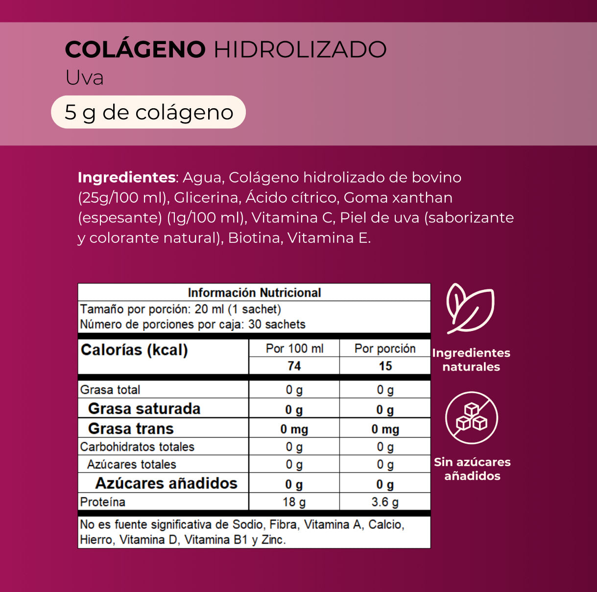Colágeno Líquido: Apoyo para tu piel, cabello, uñas y articulaciones