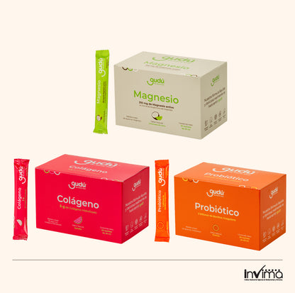 Probiótico x30 + Magnesio x30 + Colágeno x30